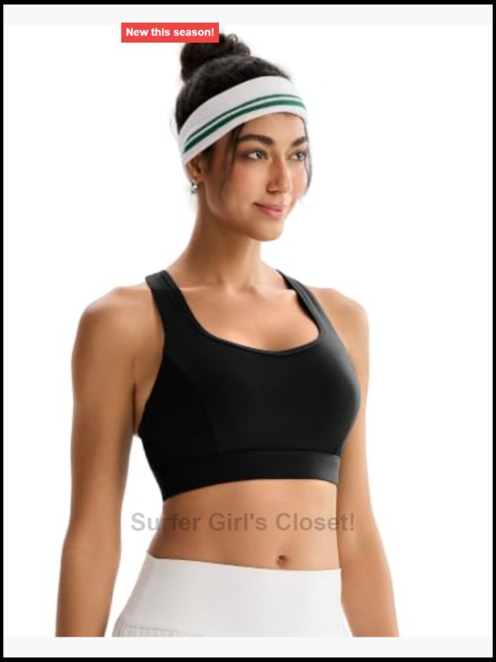 High Support Racerback Sports Bra with Keyhole - Wirefree Lightweight - Picture 2 of 7